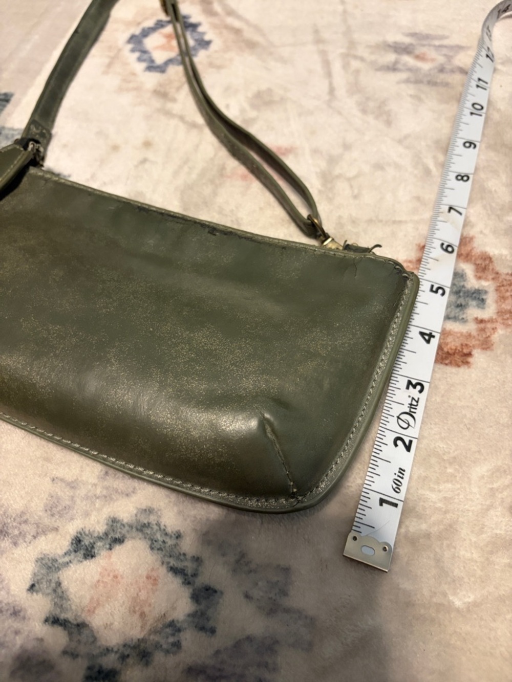 Joy Susan Women's Olive Green Leather Crossbody Bag - Picture 4 of 10